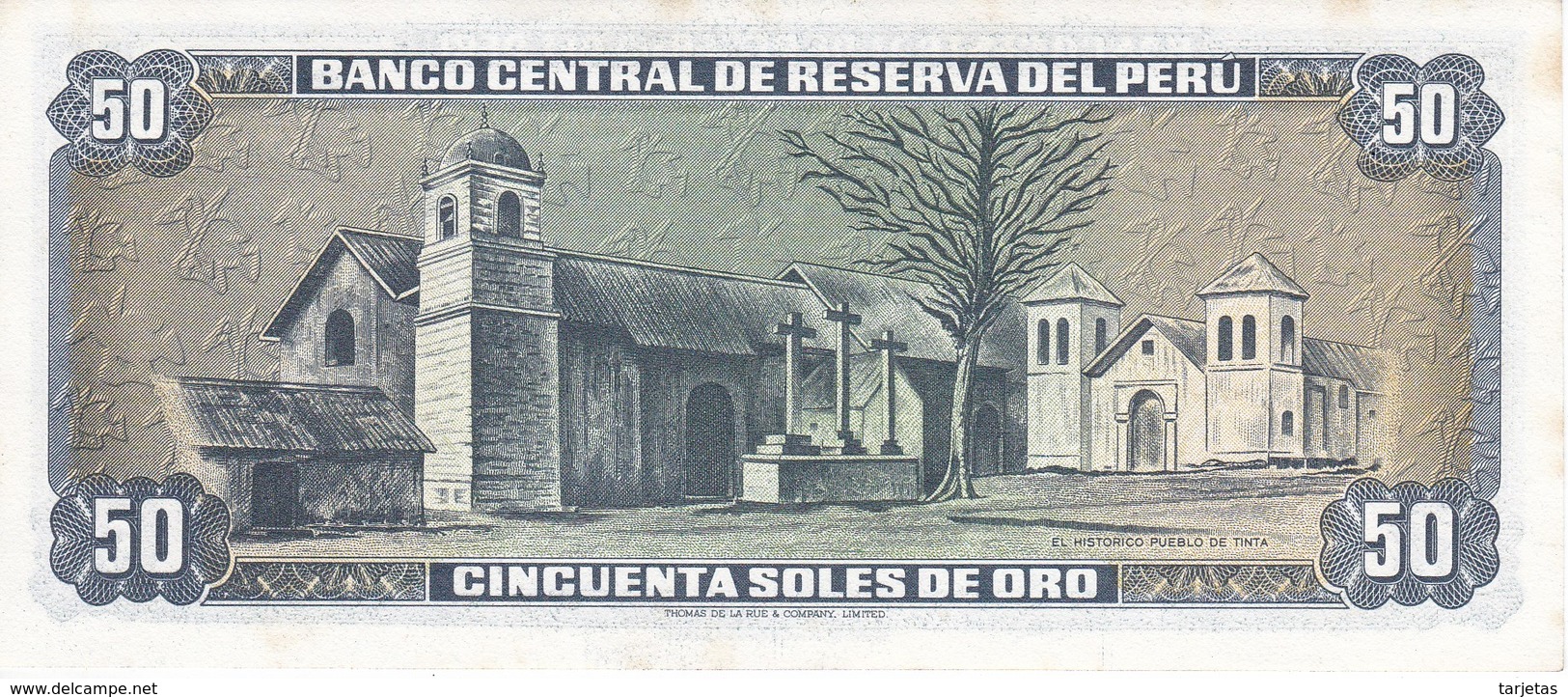 BILLETE DE PERU DE 50 SOLES DE ORO DEL AÑO 1977 SIN CIRCULAR-UNCIRCULATED (BANKNOTE) - Perù