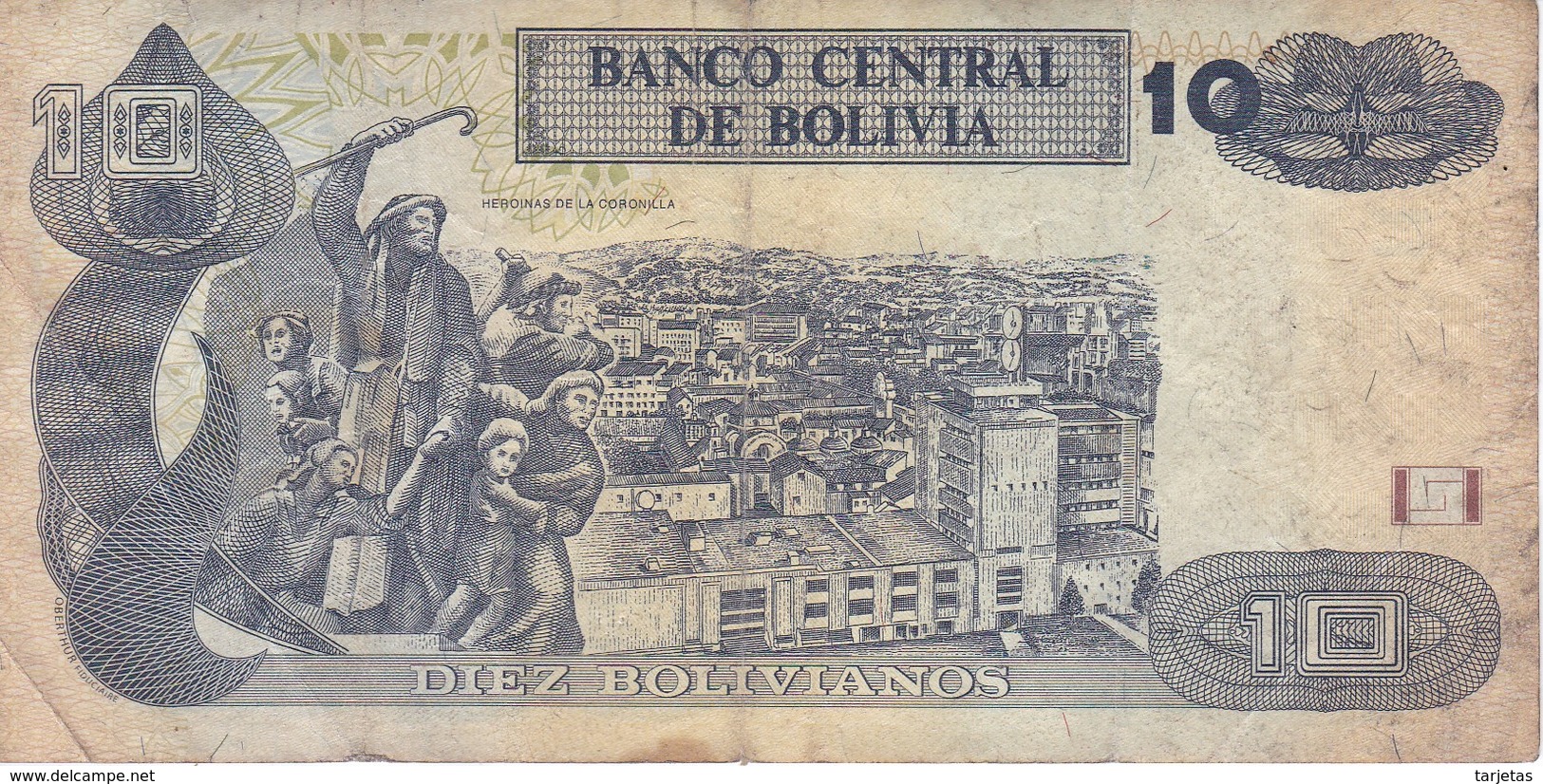 BILLETE DE BOLIVIA DE 10 BOLIVIANOS DEL AÑO 1986 (BANKNOTE) - Bolivia