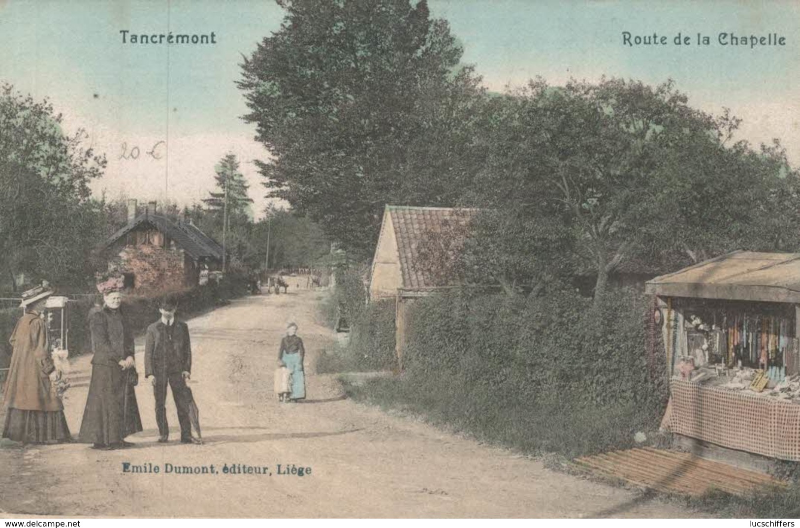 Tancrémont- Route De Le Chapelle - Vue Colorisée - Vue Animée - E.Dumont - 2 Scans - Theux