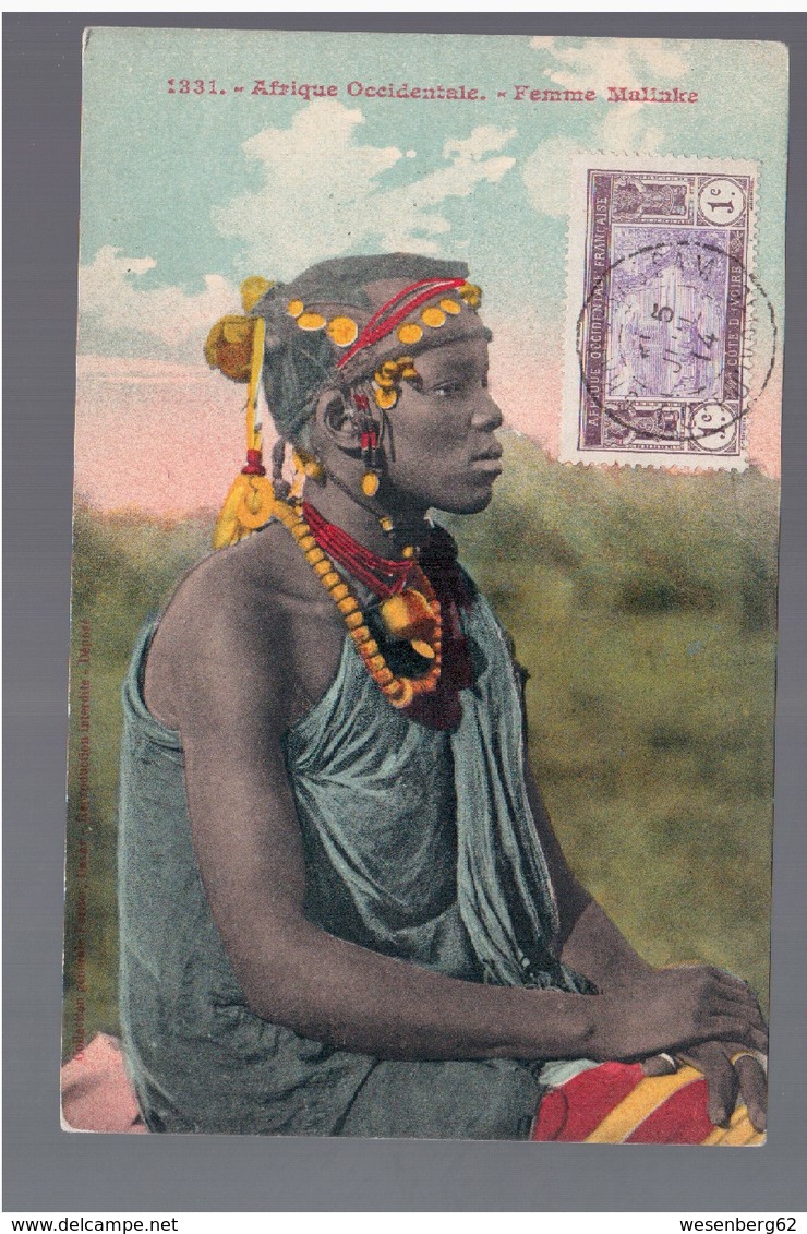 Cote D'Ivoire Femme Malinke Fortier 1914 OLD POSTCARD - Côte-d'Ivoire