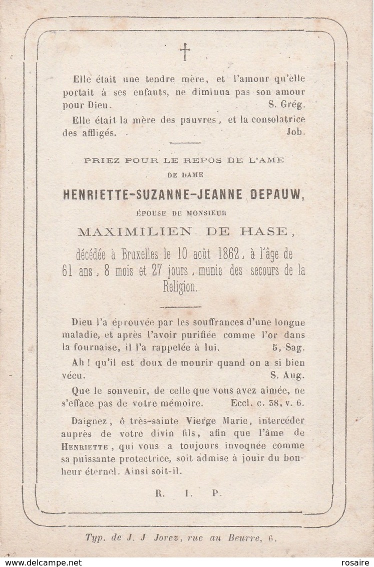 Henriette Suzanne Jeanne Depauw-bruxelles 1862 - Images Religieuses