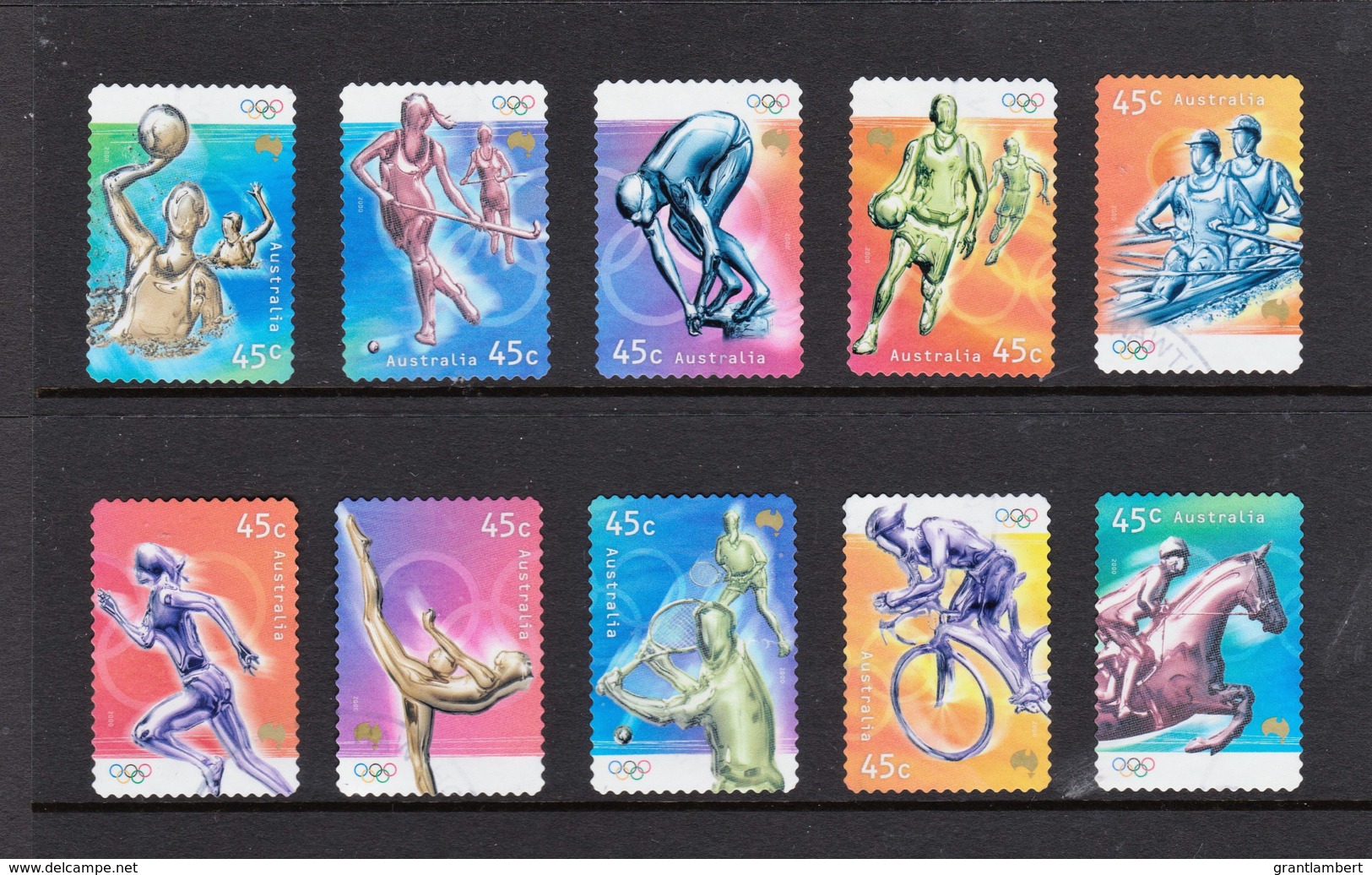 Australia 2000 Olympic Sports Set Of 10 Self-adhesives Used - Gebruikt