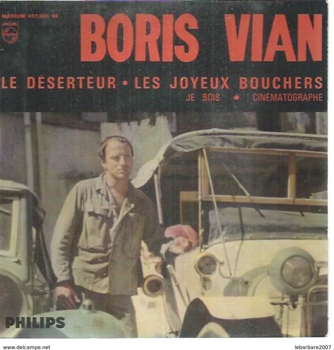 45 Tours EP - BORIS VIAN  - PHILIPS 437030  -   "  LE DESERTEUR " + 3 - Autres - Musique Française