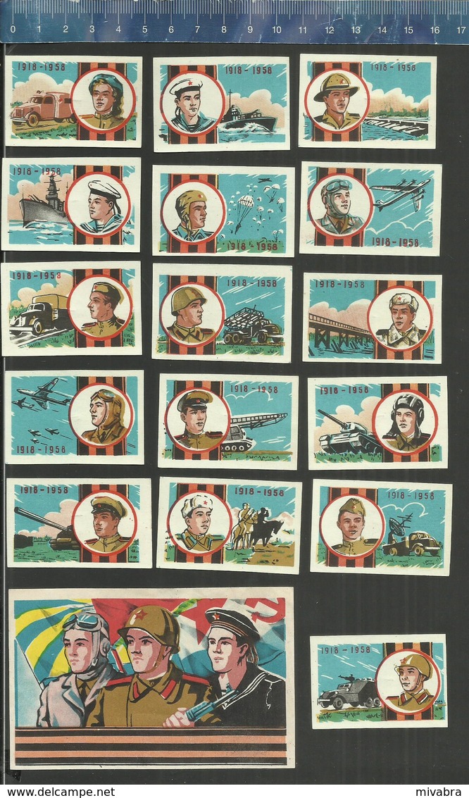 40 YEARS RUSSIAN ARMY 1918 - 1958 ( SOU22 - 1958 ) URSS SOUVENIR Matchbox Labels - Boites D'allumettes - Etiquettes