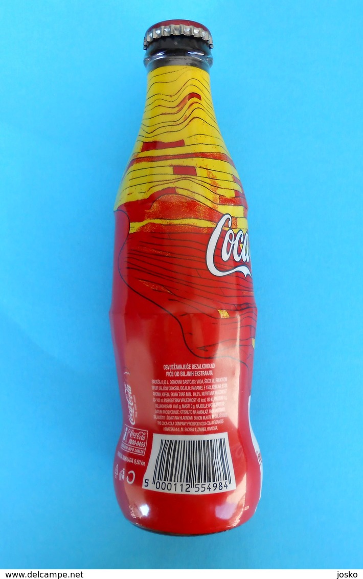 CROATIAN ISSUE ... SIDE OF OPTIMISM No.1 ... Coca-Cola FULL Wrapped Glass Bottle 0.25l  RRRR - Flessen