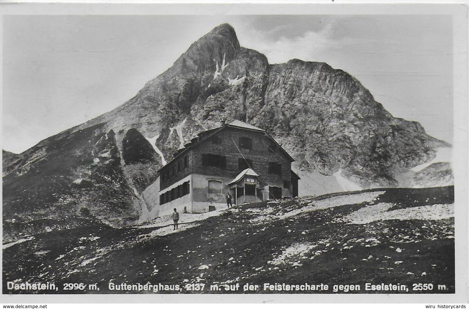 AK 0221  Dachstein - Guttenberghaus Auf Der Feisterscharte Gegen Eselstein / Verlag Ledermann Um 1950 - Ramsau Am Dachstein