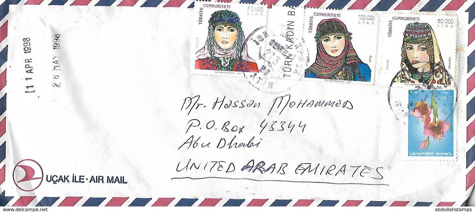 TURKEY 1998  AIRMAIL OVER TO PAKISTAN. - Autres & Non Classés