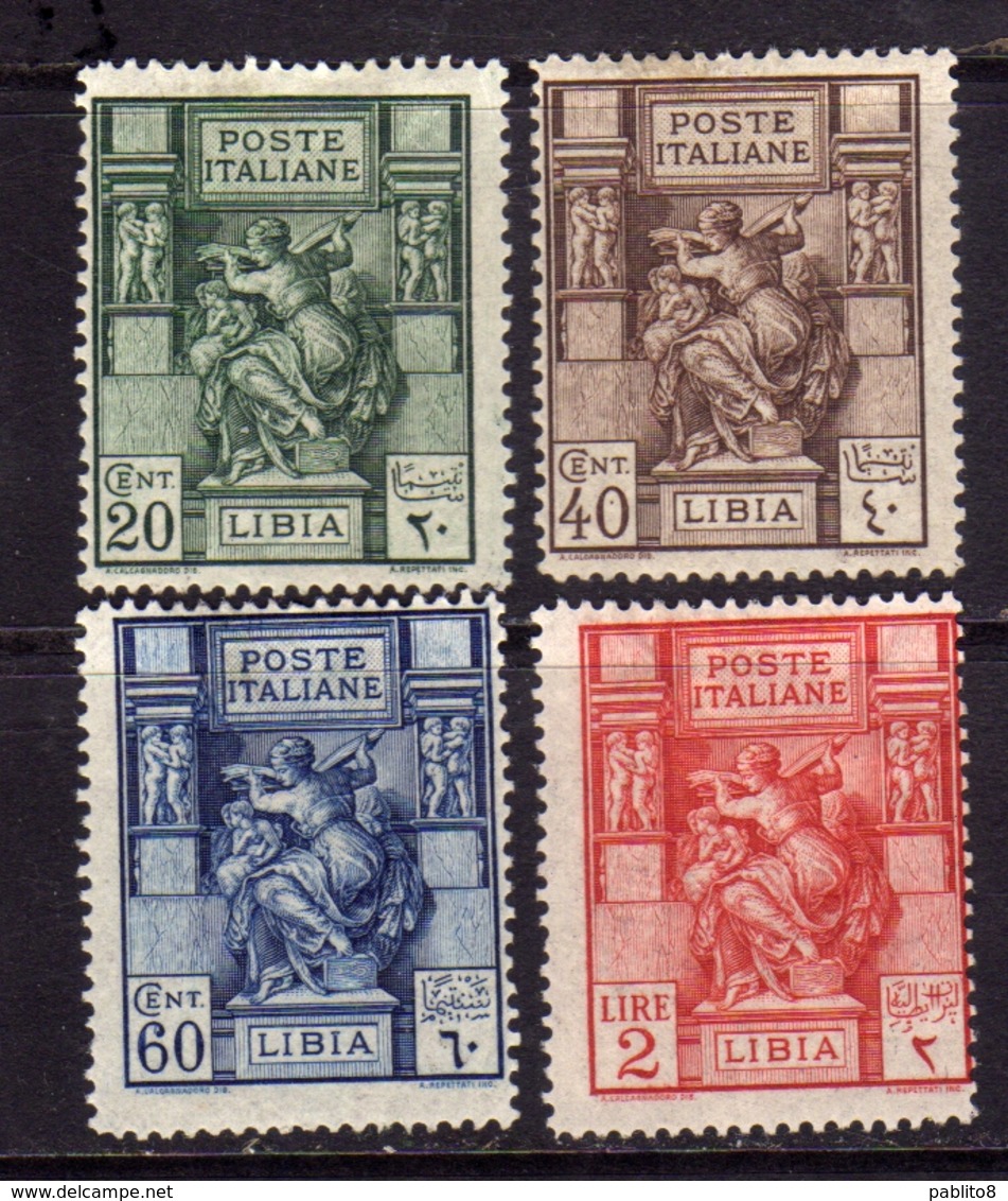 LIBIA 1924 SIBILLA LIBICA DENT. 14 PERF. SERIE COMPLETA COMPLETE SET MH - Libia