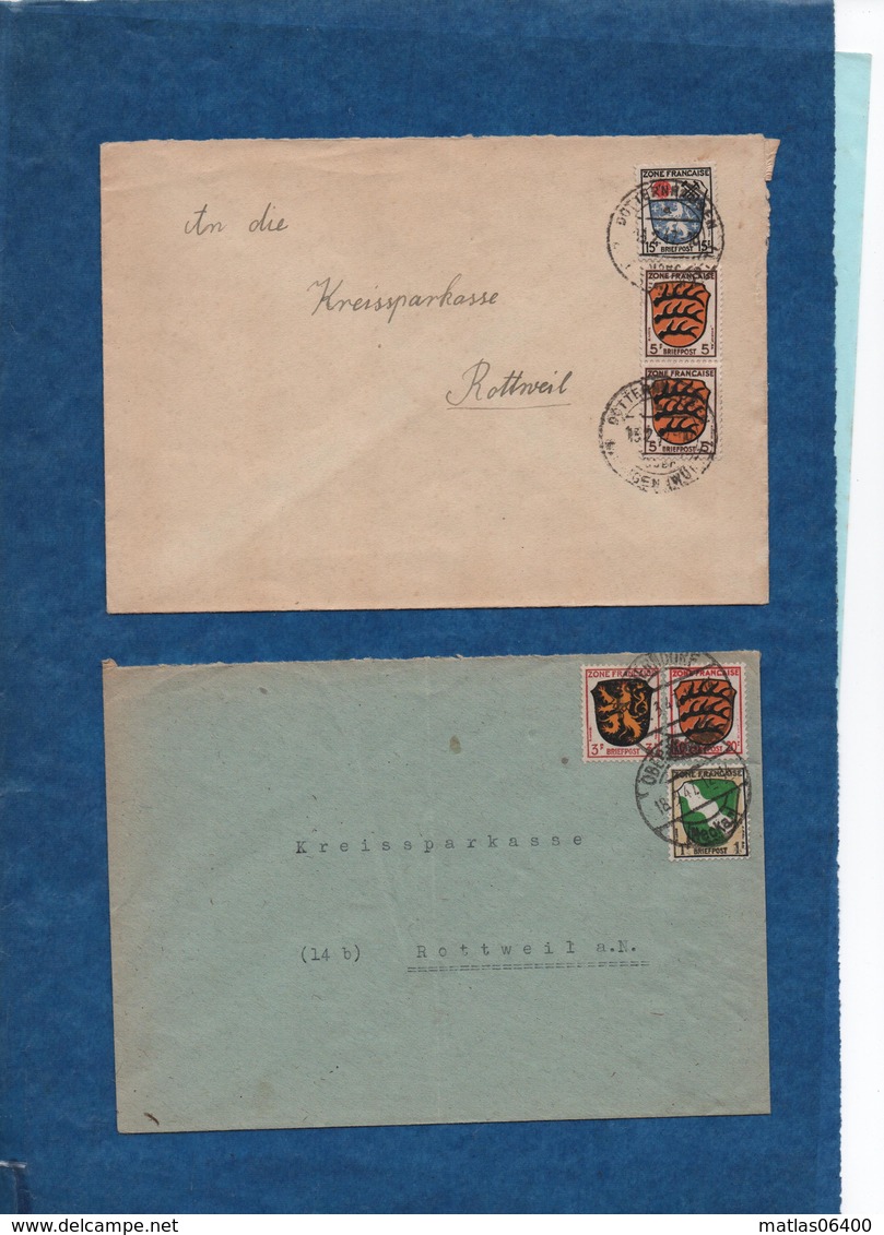 Allemagne-occupation Française- 1947- 2 Enveloppes Timbrées -    Voir Scans - Autres & Non Classés