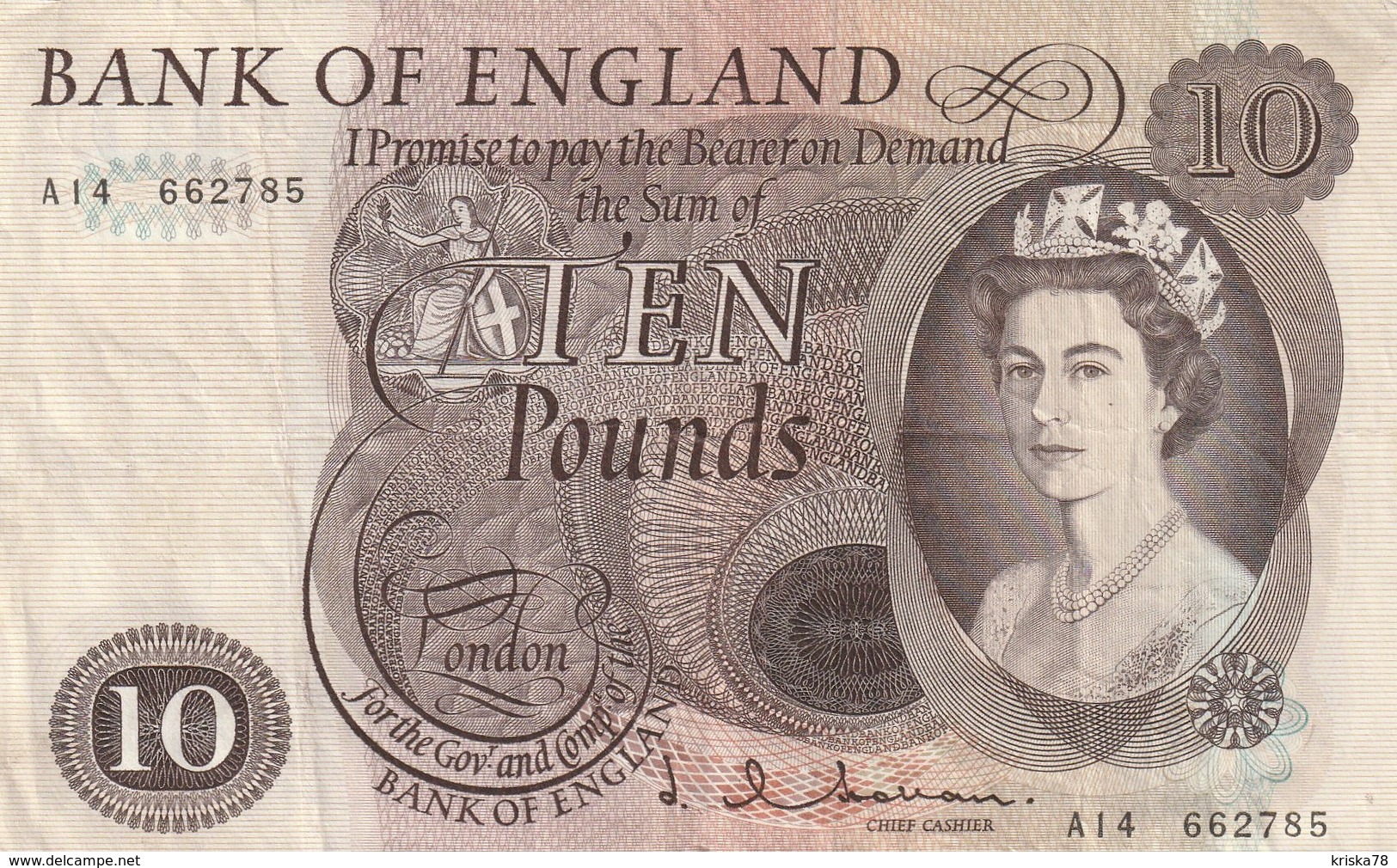 10 Pounds, Type Elisabeth II - 10 Ponden