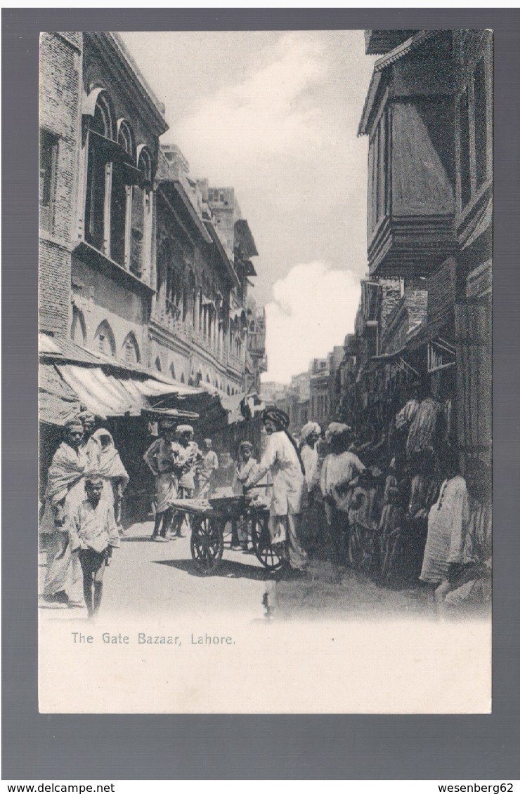 PAKISTAN Lahore The Gate Bazaar Ca 1905 OLD POSTCARD - Pakistan