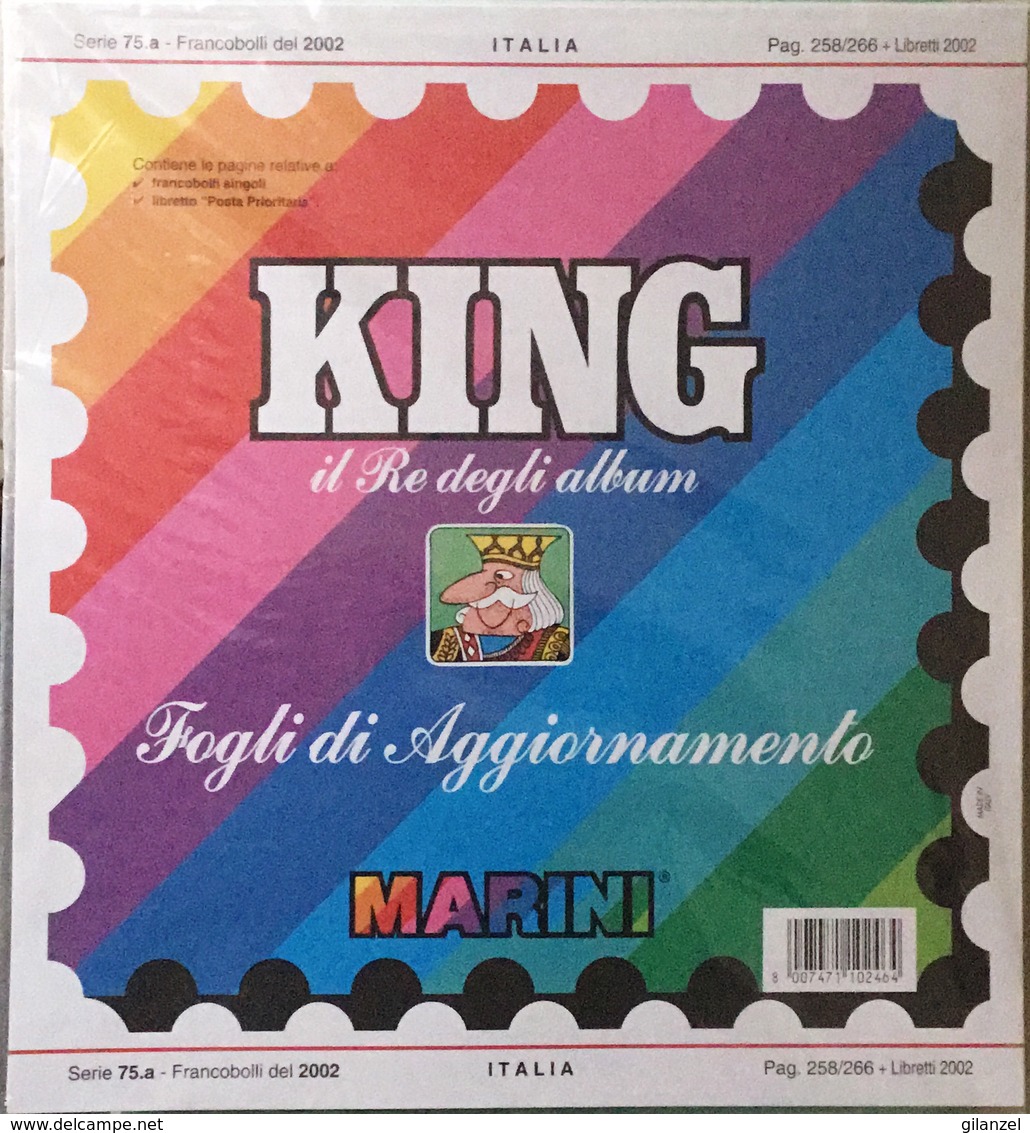 Fogli Aggiornamento Marini King Nuovi Imballati Italia Anno 2002 Compreso Fogli Per Libretti - Fogli Prestampati