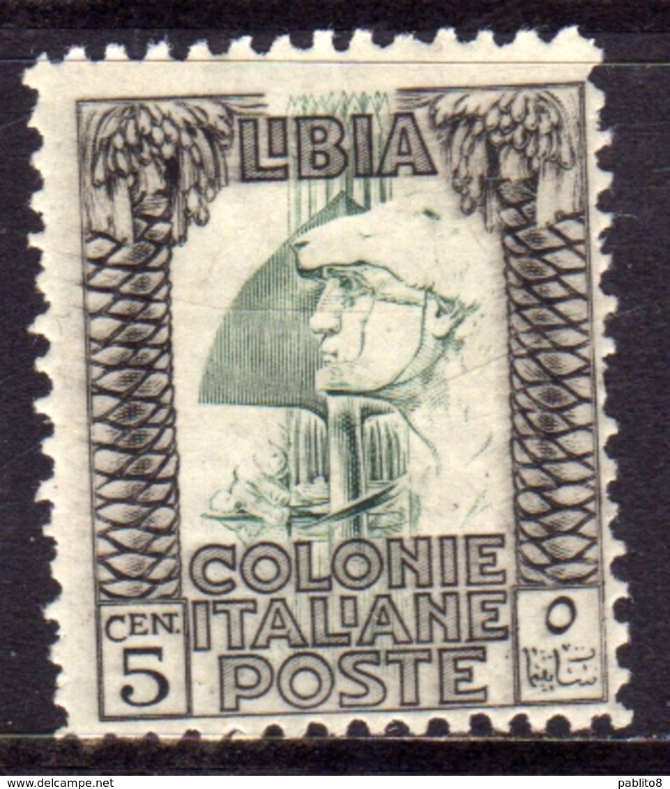 LIBIA 1926 - 1930 PITTORICA  CENT. 5c DENT. 11 PERF. MLH - Libia