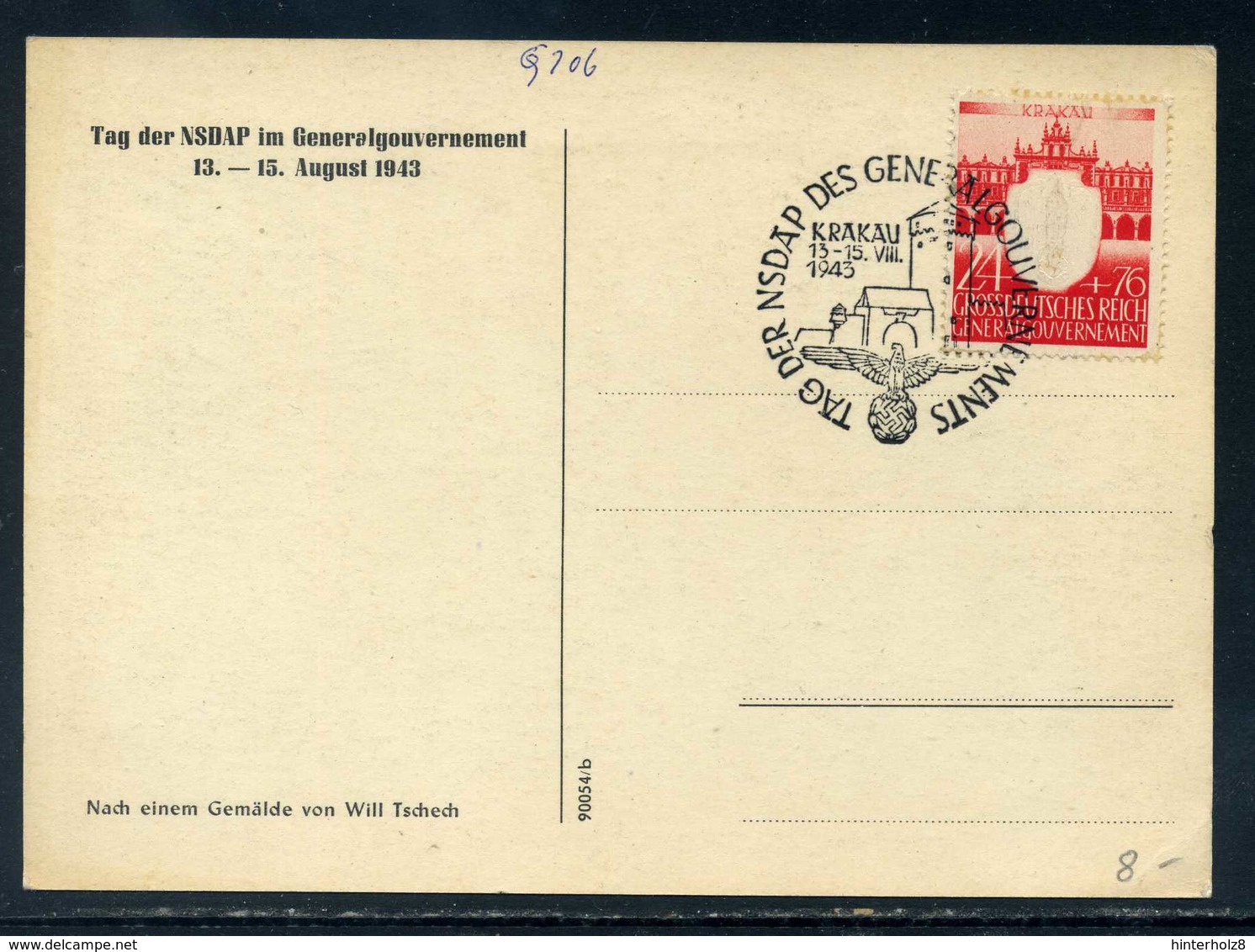 DR.; AK - Tag Der NSDAP Im Generalgouvernement, August 1943; Sonderstempel - Weltkrieg 1939-45