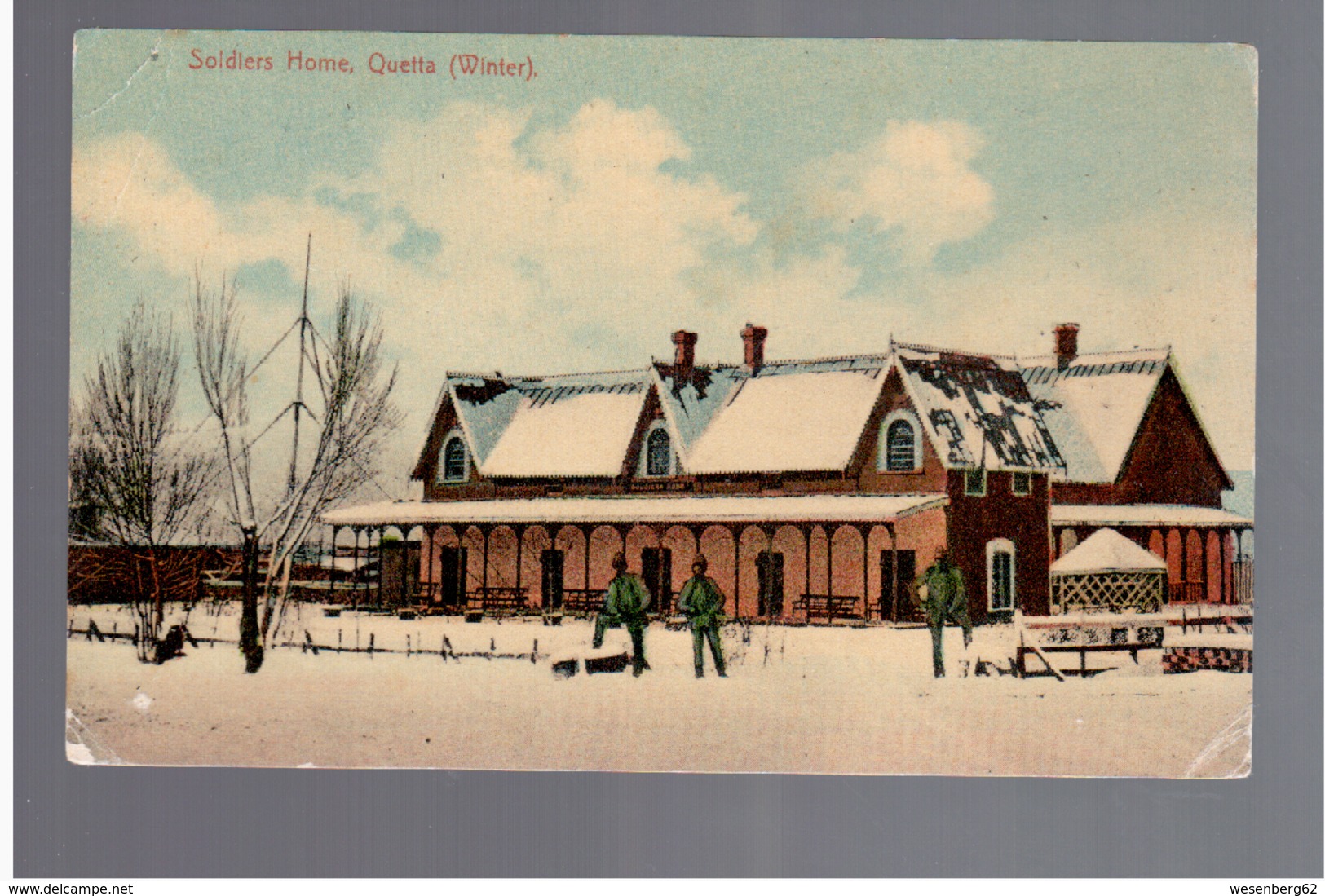 PAKISTAN Quetta, Soldiers Home, Winter Ca 1915 OLD POSTCARD - Pakistan