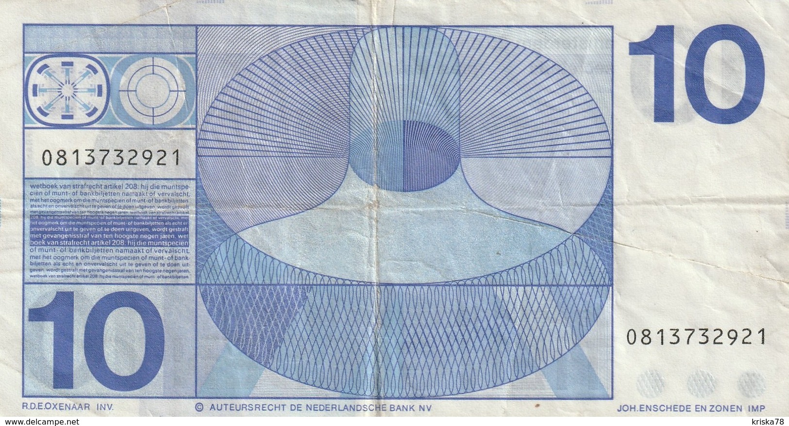 10 Gulden 1968 - 10 Florín Holandés (gulden)