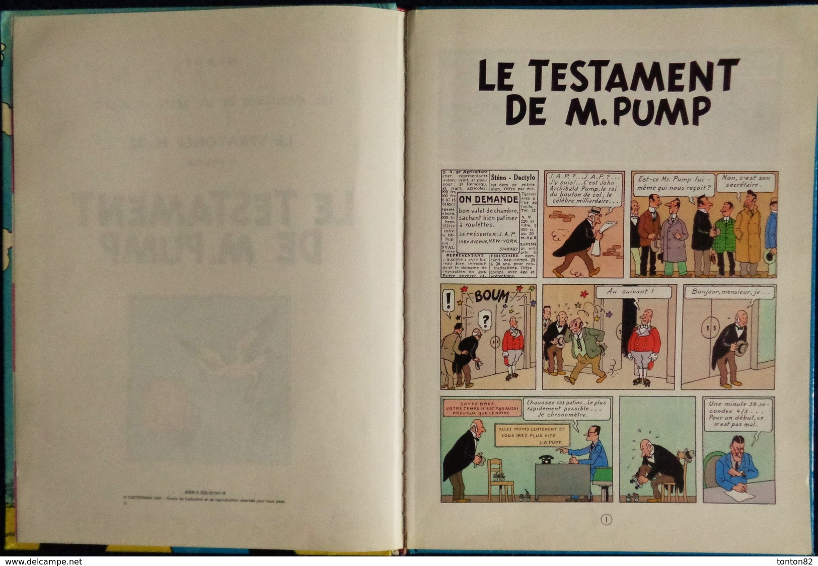 Hergé - Le Stratonef H. 22 / 1er épisode - " Le Testament De M. Pump " - Les Aventures De Jo, Zette Et Jocko - Casterman - Jo, Zette & Jocko