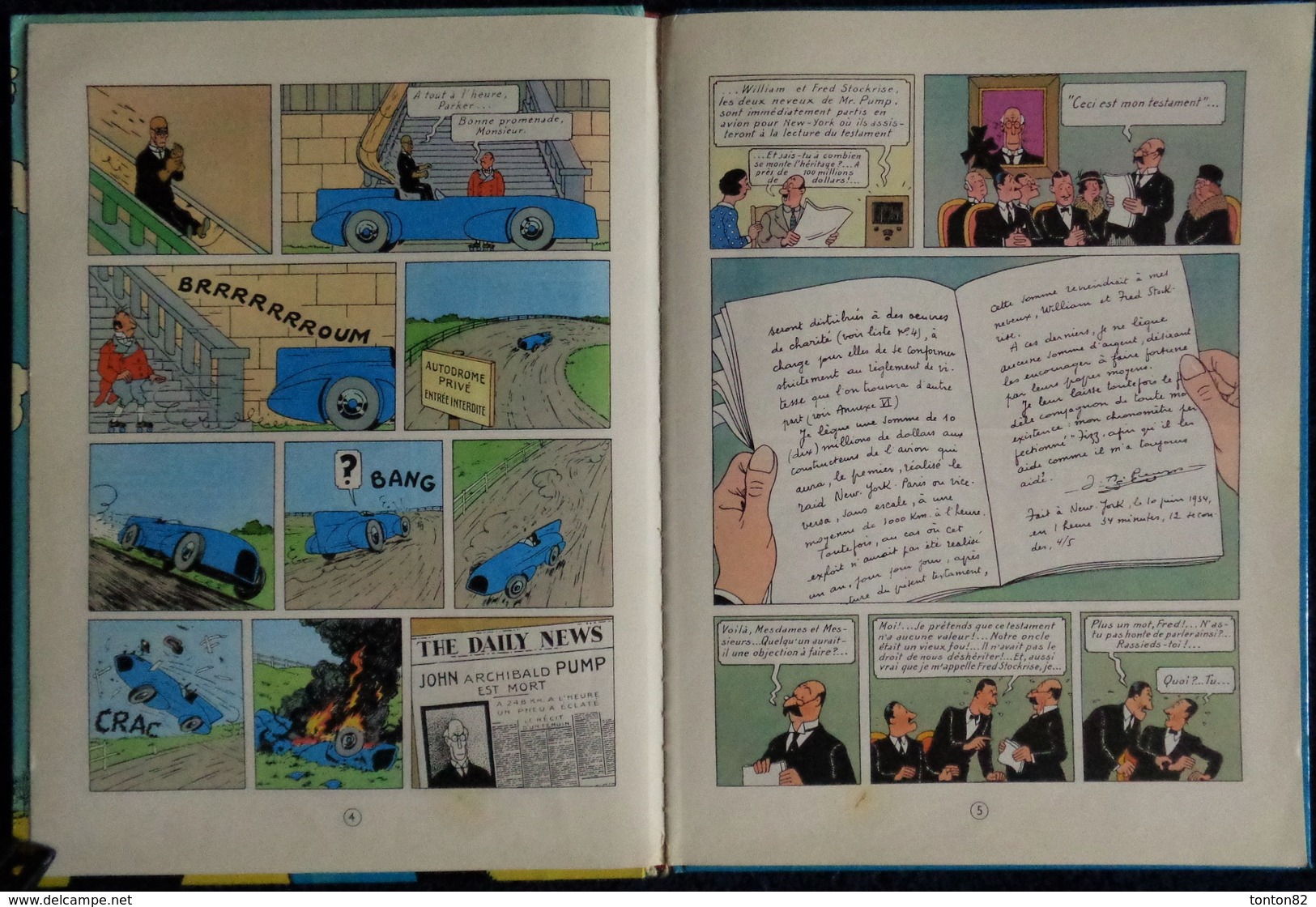 Hergé - Le Stratonef H. 22 / 1er épisode - " Le testament de M. Pump " - Les Aventures de Jo, Zette et Jocko - Casterman