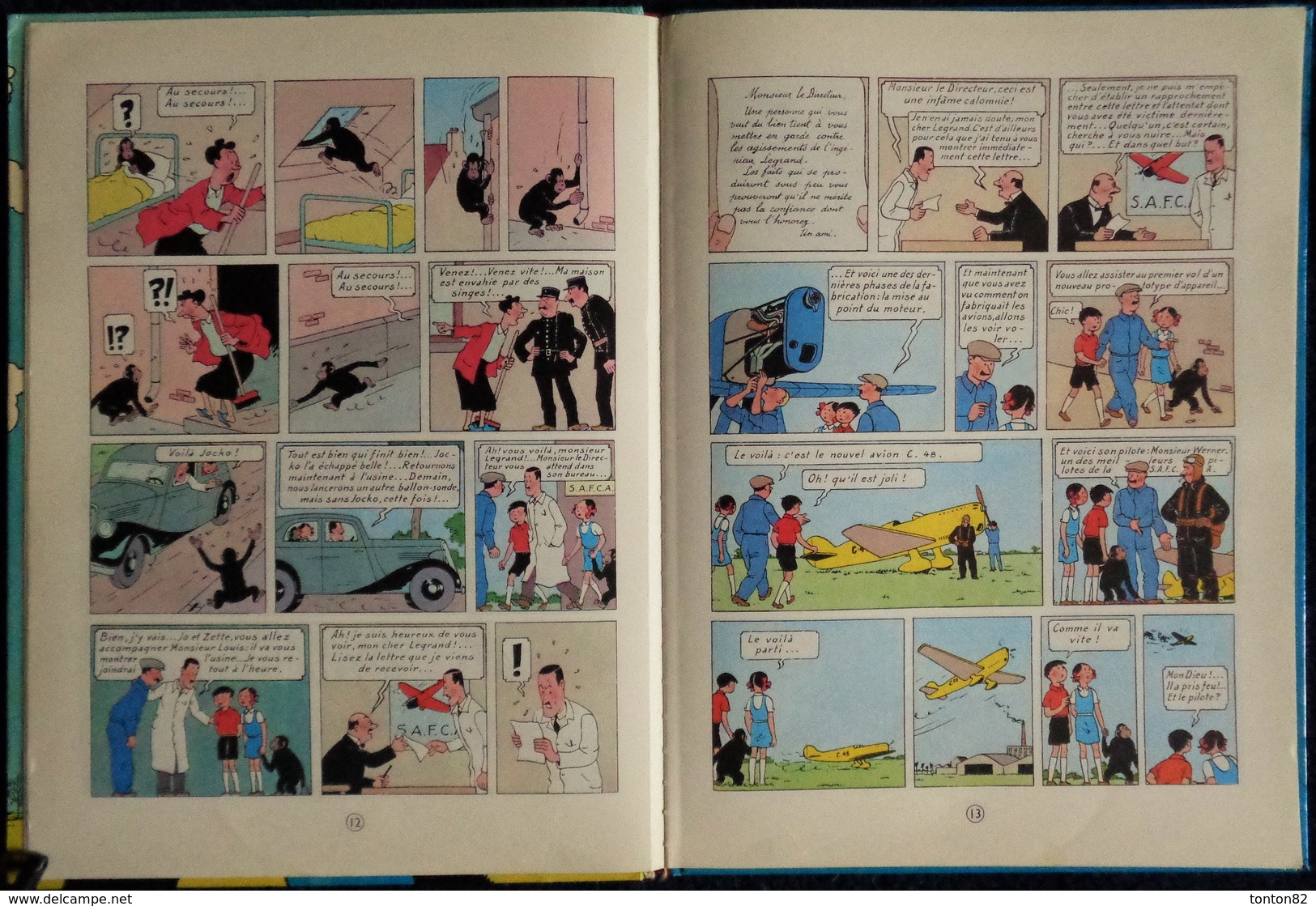 Hergé - Le Stratonef H. 22 / 1er épisode - " Le testament de M. Pump " - Les Aventures de Jo, Zette et Jocko - Casterman