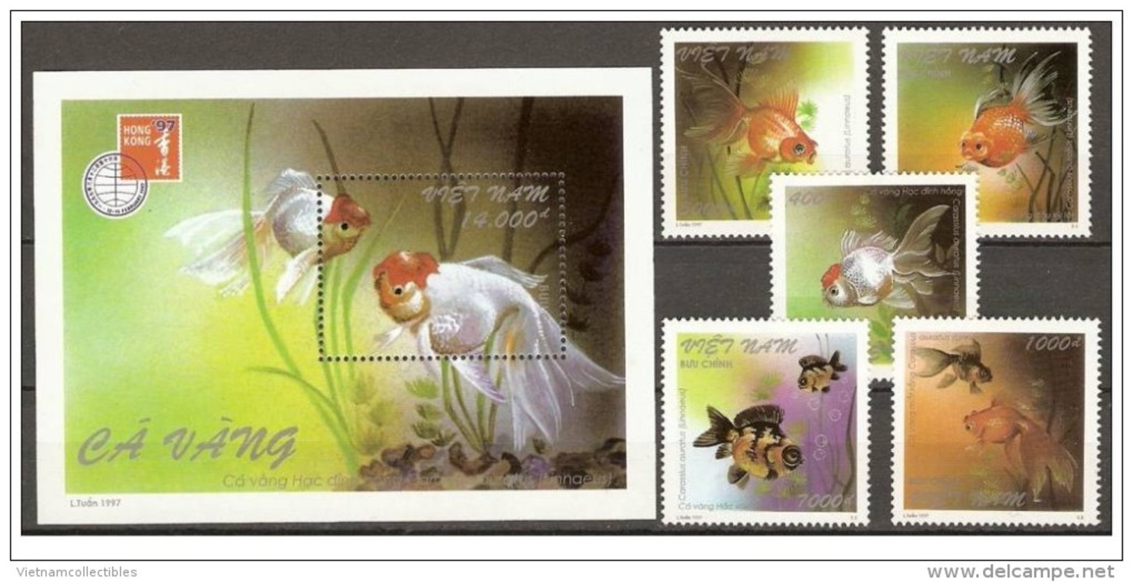 Vietnam Viet Nam MNH Perf Stamps & Souvenir Sheet 1997 : Goldfish / Fish (Ms747) - Fishes