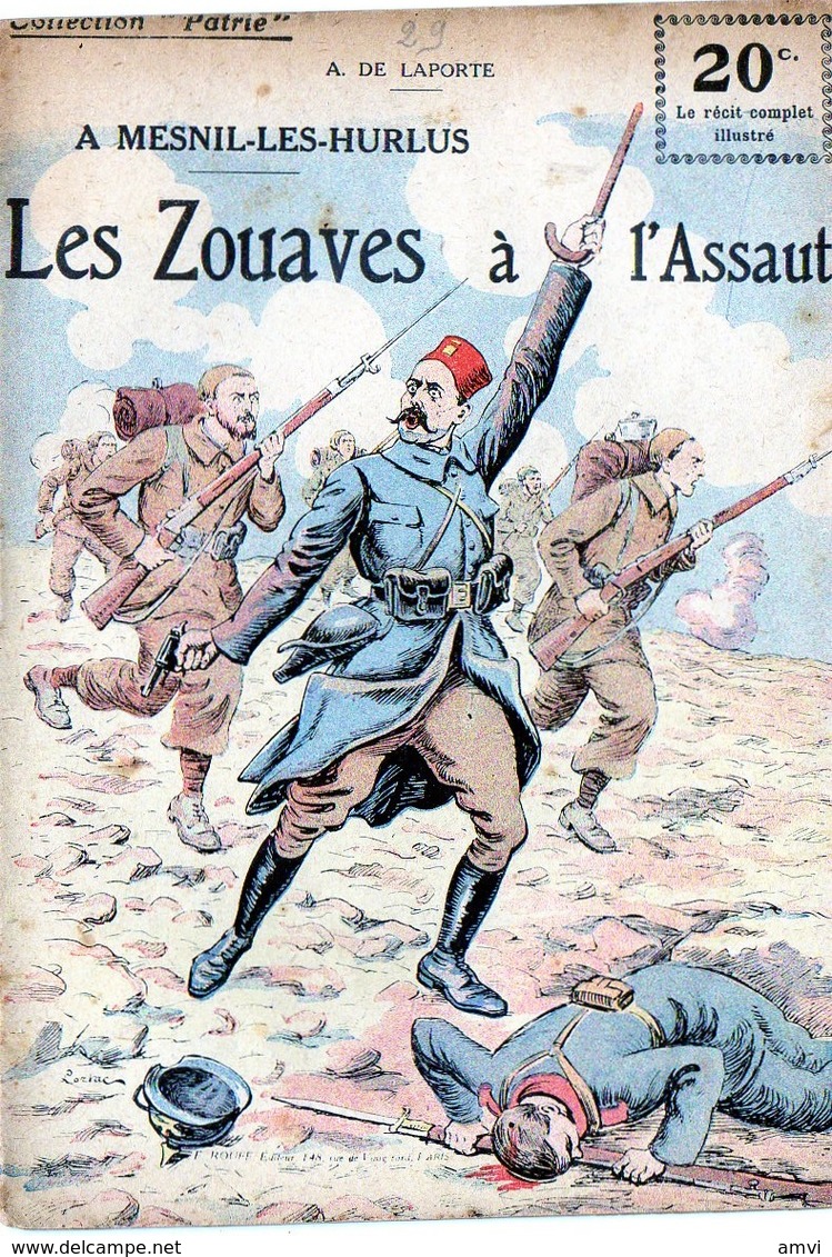 E03 Collection "Patrie". Rouff. Guerre 1914-1918 N° 23 A De Laporte Les Zouaves à L'assaut ( Prix 20 C) - Guerra 1914-18
