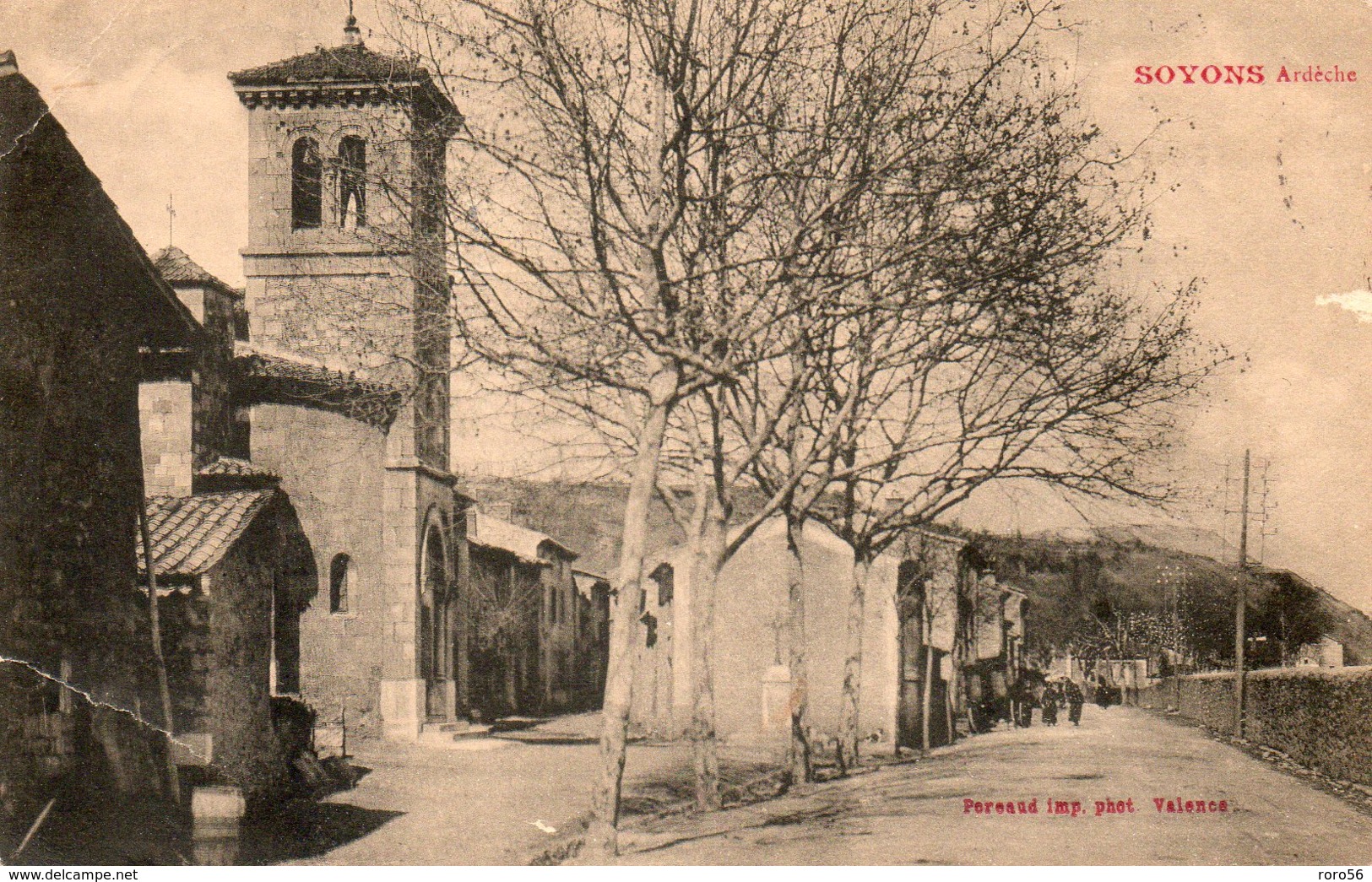 Soyons -Ardèche-5 Cents Blancpour La Chine-1907,passée Par SHANGHAI Et HANKOW Plus Cachet Chinois(petit Défaut Sur Cpa) - 1877-1920: Période Semi Moderne