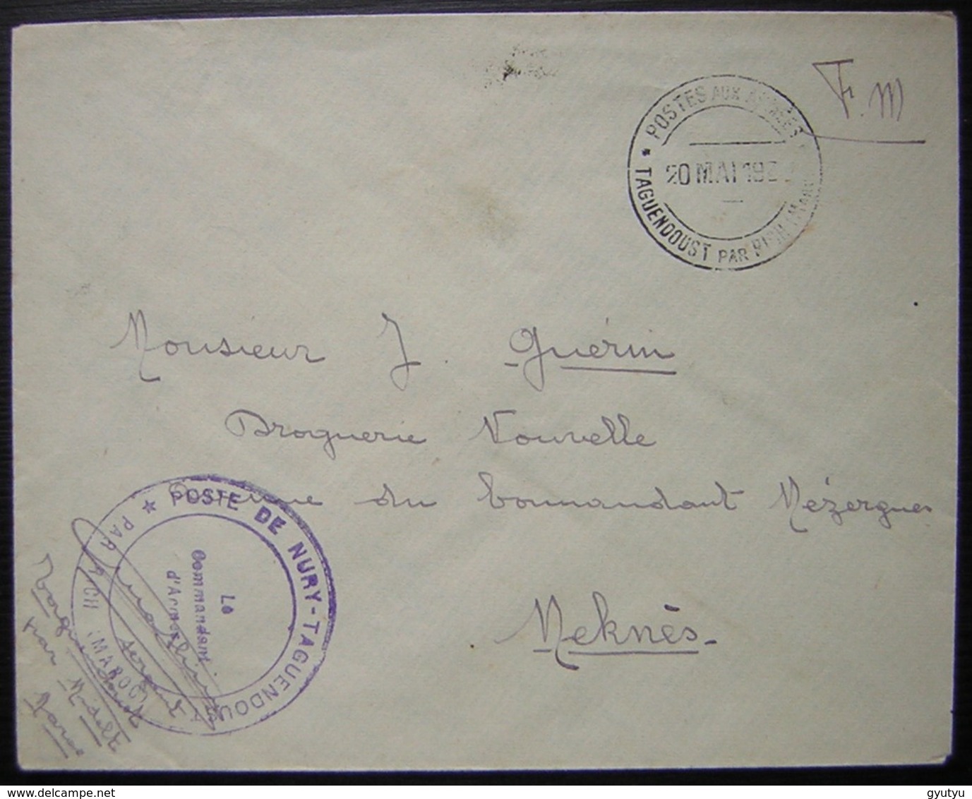 Maroc 1932 Poste De Nury Taguendoust Par Rich - Covers & Documents