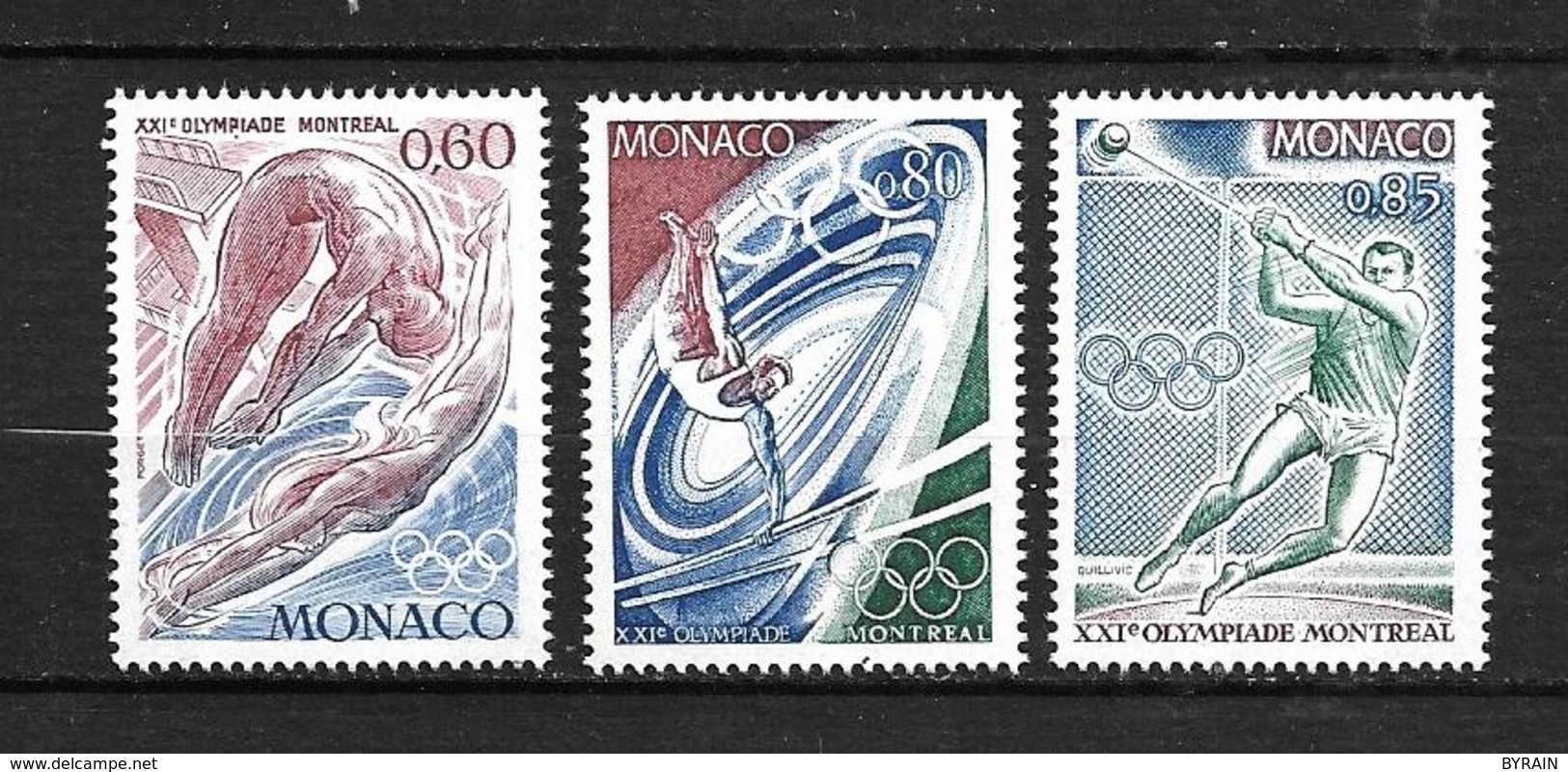 MONACO 1976   Lot 3 Timbres  N° 1057 à 1059  " Jeux Olympiques De MONTREAL "   NEUFS - Neufs