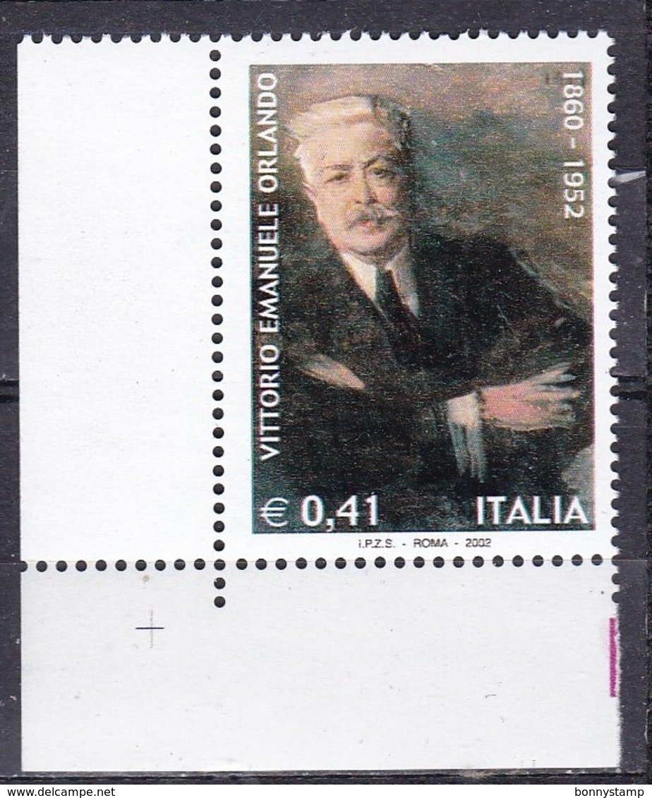 Repubblica Italiana, 2002 - Vittorio Emanuele Orlando - MNH** Nr.2703 - 2001-10:  Nuovi