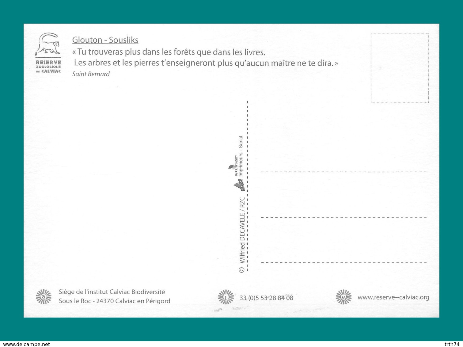 24 Calviac Reserve Zoologique Glouton - Autres & Non Classés