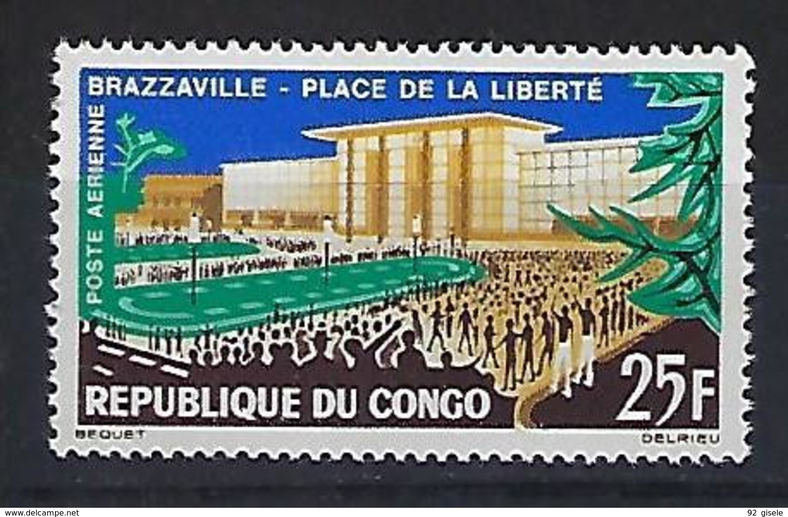 Congo Aerien YT 12 (PA) " Place Liberté Brazzaville " 1963 Neuf** - Neufs