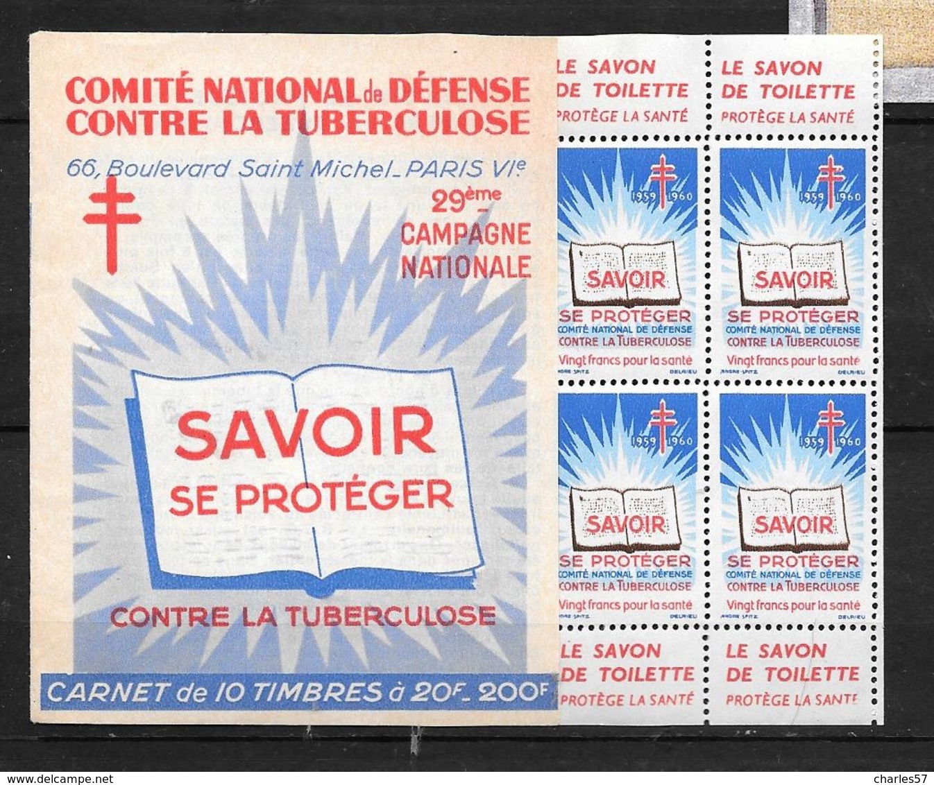 Carnet Complet: "Savoir Se Protéger"  (recto/verso)  29 ème Campagne Nationale - Antituberculeux