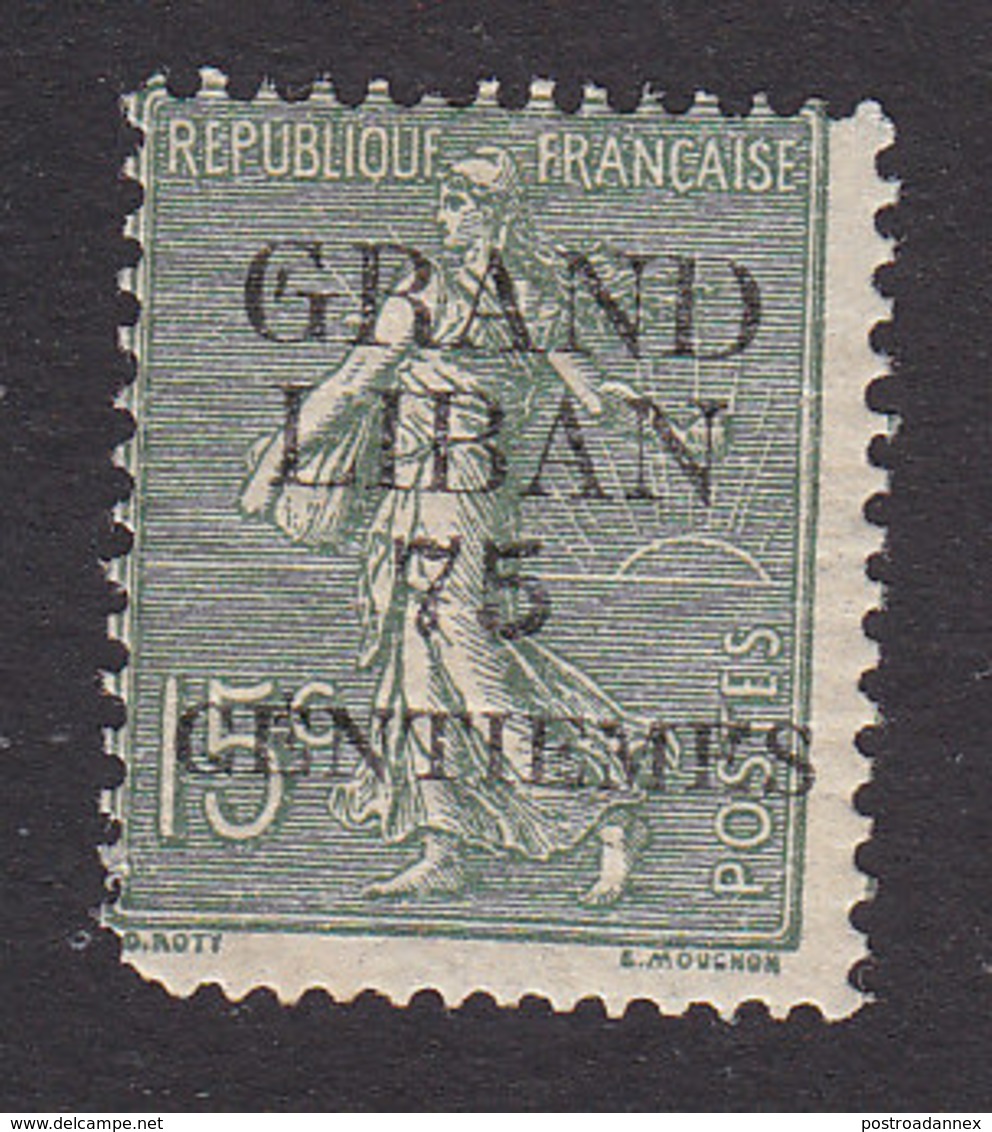 Lebanon, Scott #4, Mint Hinged, Stamp Of France Surcharged, Issued 1924 - Nuevos