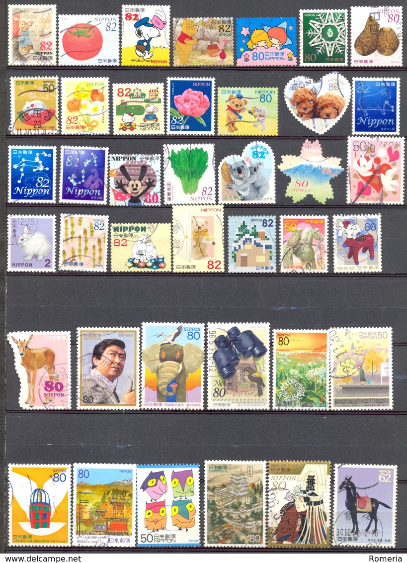 Japon - Années 1999 à 2002 - Lot 50 Timbres Oblitérés - 2 Scans - Used Stamps