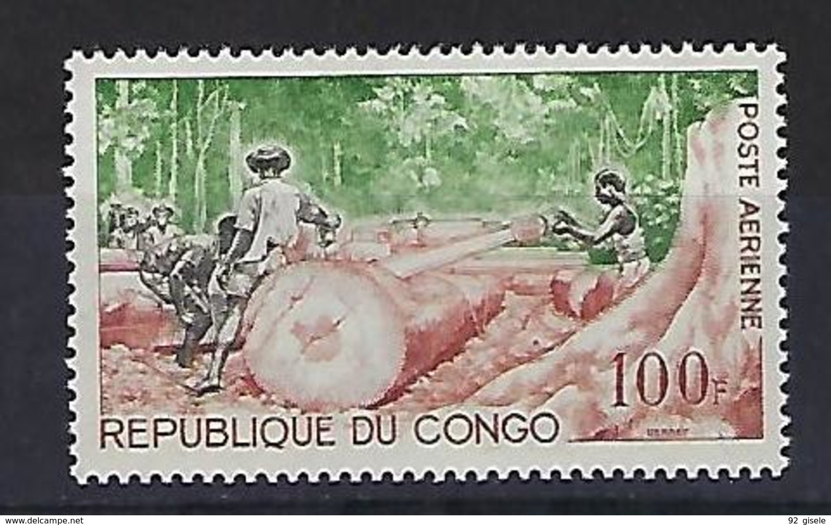 Congo Aerien YT 18 (PA) " Abattage Du Bois " 1964 Neuf** - Neufs