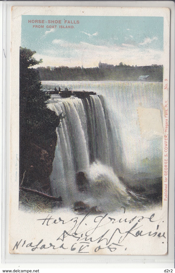 HORSE-SHOE FALLS - FROM GOAT ISLAND - POUR LA SUISSE, DOS UNIQUE - 1905 - Niagara Falls