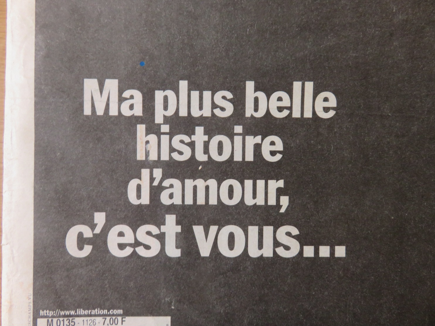 Journal Libération Mercredi 26 Novembre 1997 - Ma Plus Belle Histoire D'amour, C'est Vous... Barbara Est Morte Lundi Soi - 1950 - Today