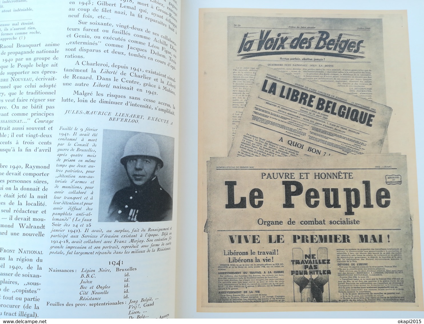 LIVRE D OR DE LA RÉSISTANCE BELGE GUERRE 1939 - 1945 MILITARIA BELGIQUE EDITIONS LECLERCQ ANNÉES 1940