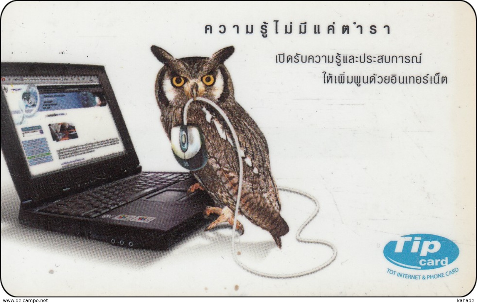 Thailand  Phonecard Eule Owl   Tip - Dschungel