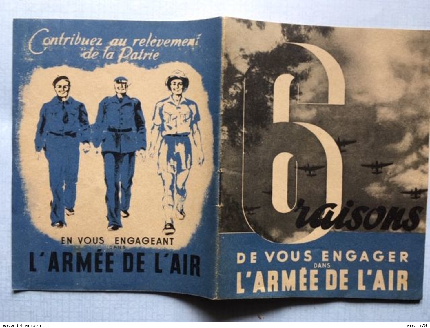 Plaquette Propagande 6 Raisons De Vous Engager Dans L"armée De L'air Petain Anti Juif - France