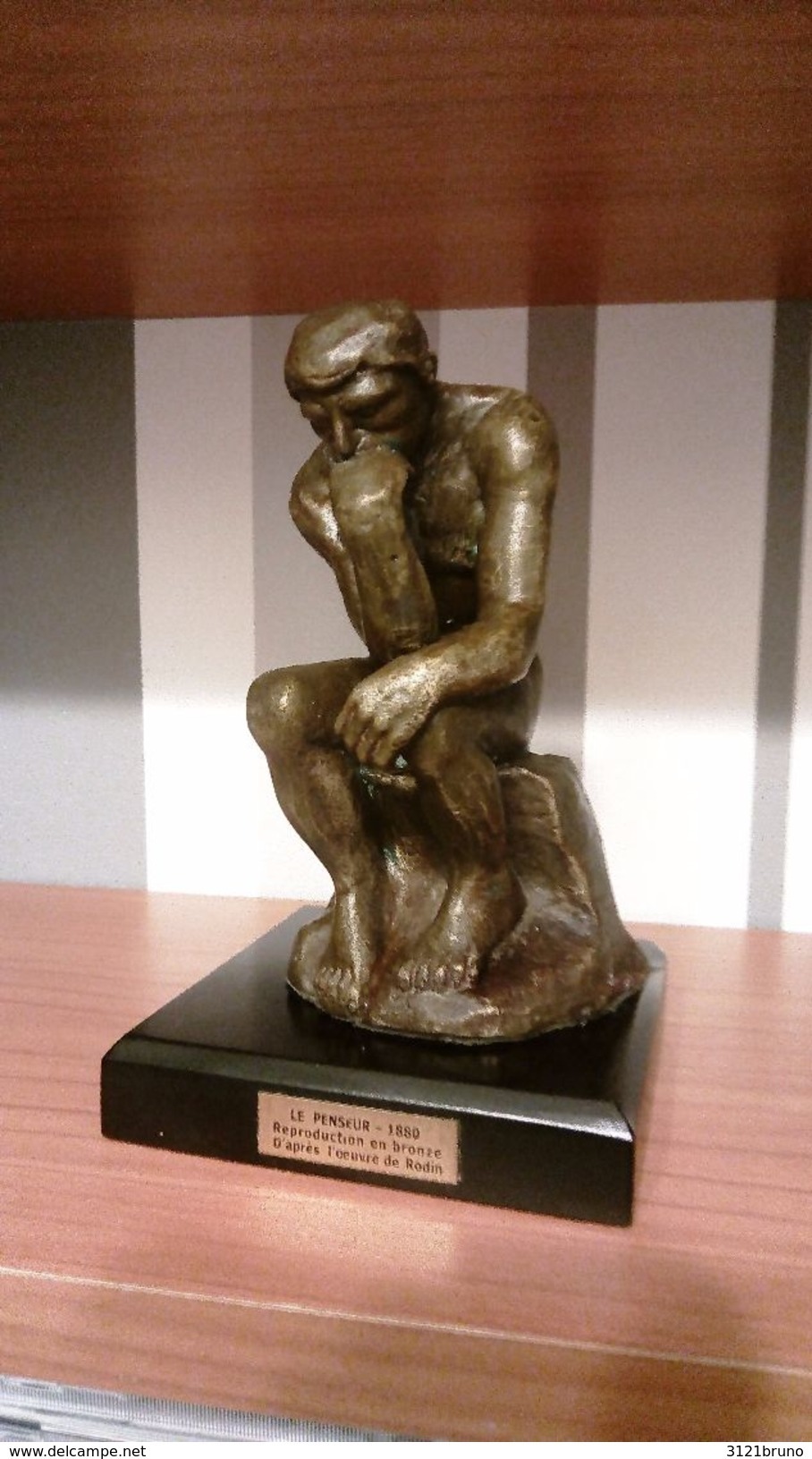Sculpture En Bronze Le Penseur De Rodin , Hauteur:14 Cm Sur 9 Cm Avec Socle,cadeau Original De Valeur - Bronzes