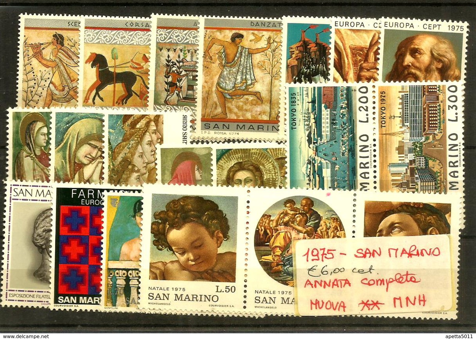 1975 SAN MARINO Annata Completa Nuova ** MNH - Nuovi