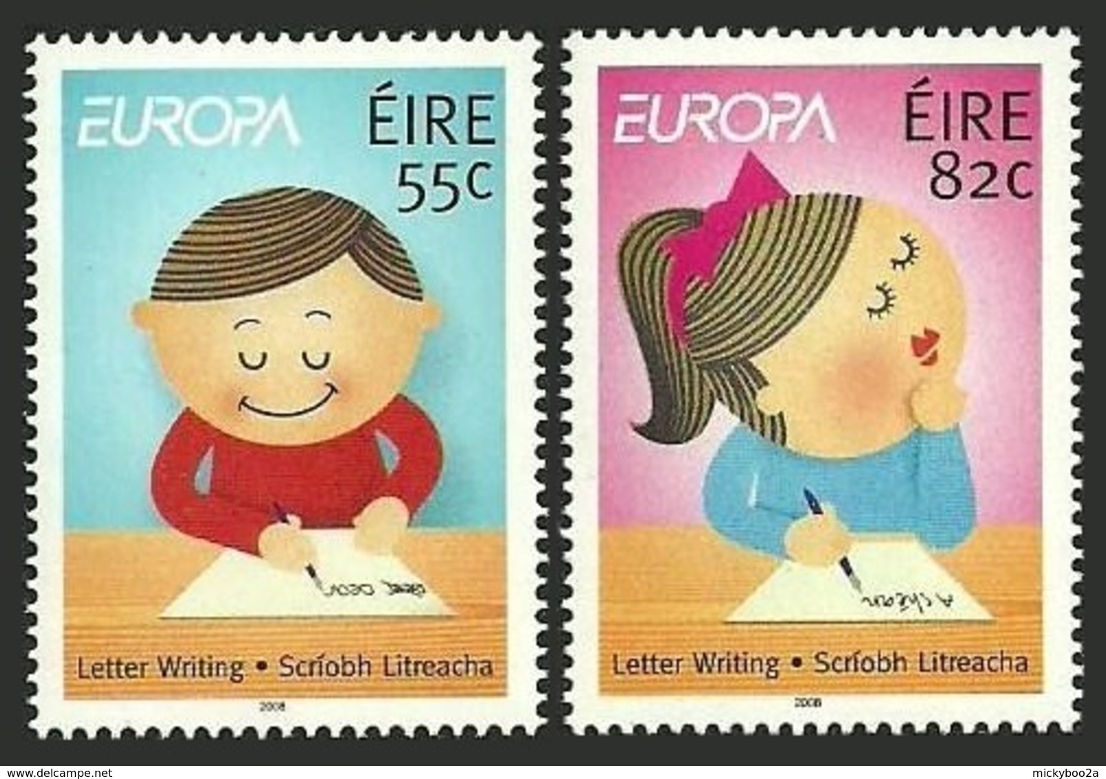 IRELAND 2008 EUROPA THE LETTER ANIMATION CARTOONS CHILDREN SET MNH - Unused Stamps