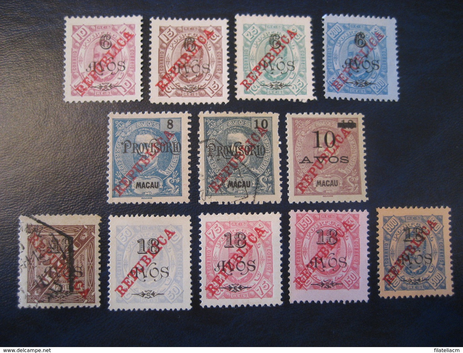 MACAU 1915 Yvert 228/30 233/7 239/42 12 Stamp 2 Cancel (Cat Year 2008: 170,50 Eur) Macao Portugal China Area - Oblitérés