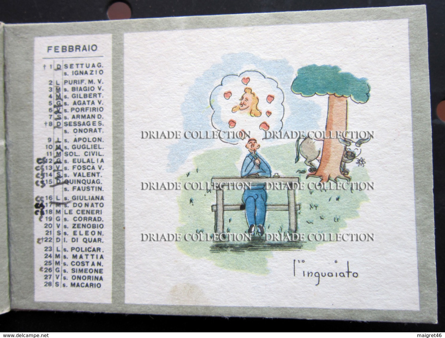 CALENDARIO REGIA ACCADEMIA AERONAUTICA MAK 100 CORSO URANO ID. DI GIO' DISEGNI BALLISTA ISTITUTO GRAFICO BRIZIO SAVONA - Petit Format : 1941-60