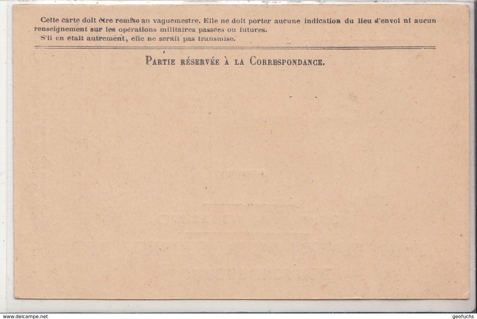 France Carte En Franchise Militaire 14/18 Officielle, émise En 1915 Pour Les Troupes Au Dépôt Du Corps, Non Circulée - Lettres & Documents