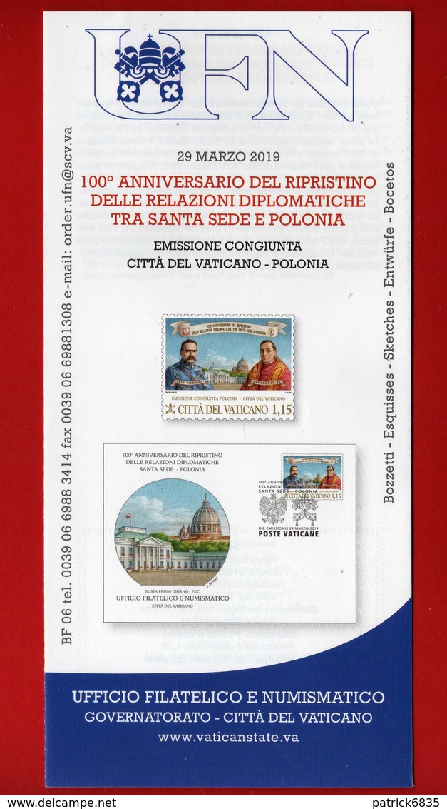 Vaticano - 2019 - Relazioni Diplomatiche TRA SANTA SEDE E POLONIA . Vedi Descrizione - Briefe U. Dokumente