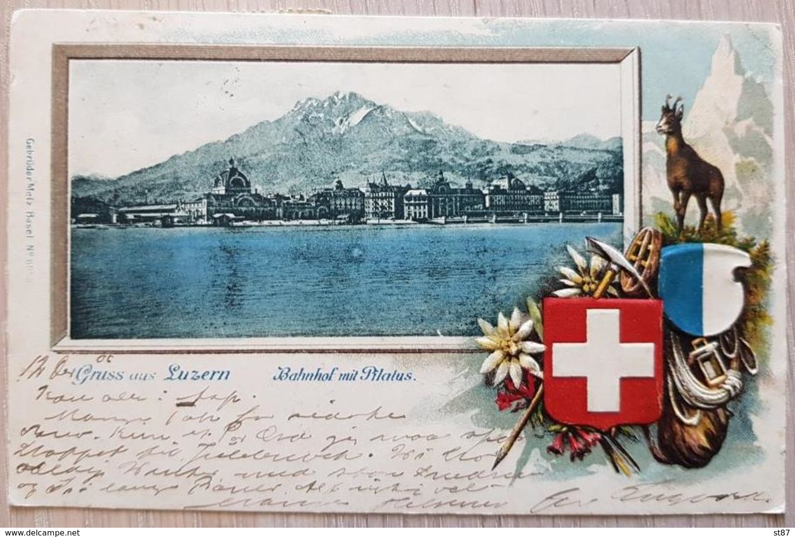 Switzerland Luzern Bahnhof Mit Pilayus 1906 - Lucerna