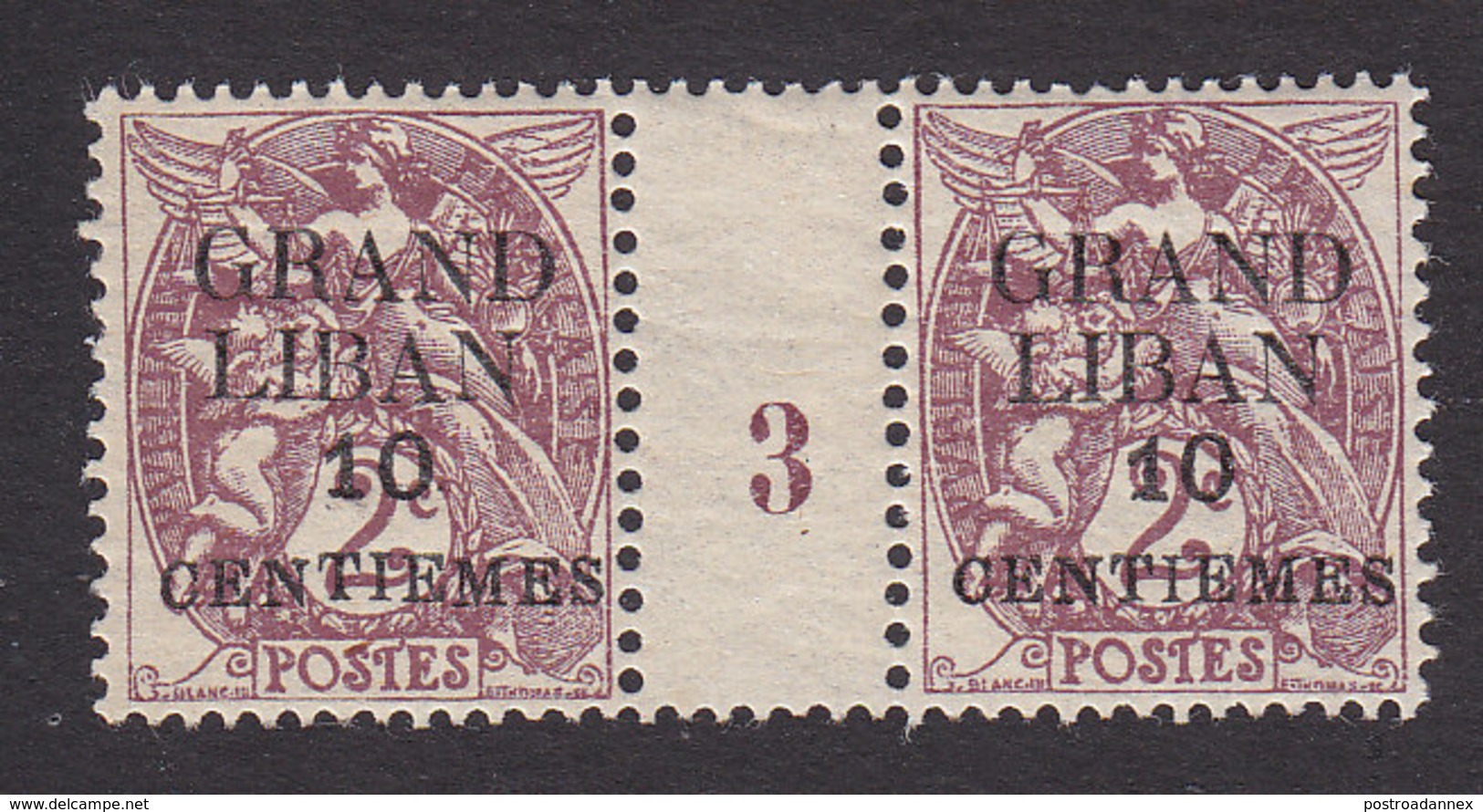 Lebanon, Scott #1, Mint Never Hinged, Stamp Of France Surcharged, Issued 1924 - Unused Stamps