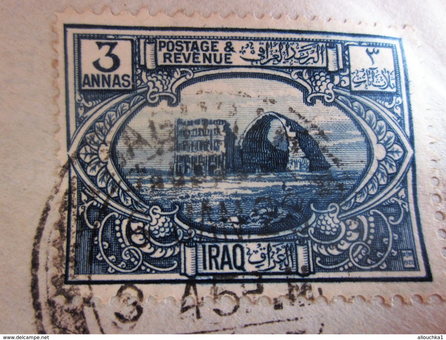 1945 WW 2 -- 1 Timbre Asie Iraq Oblitéré Sur Fragment Postage Revenue Occupation Anglaise - Iraq